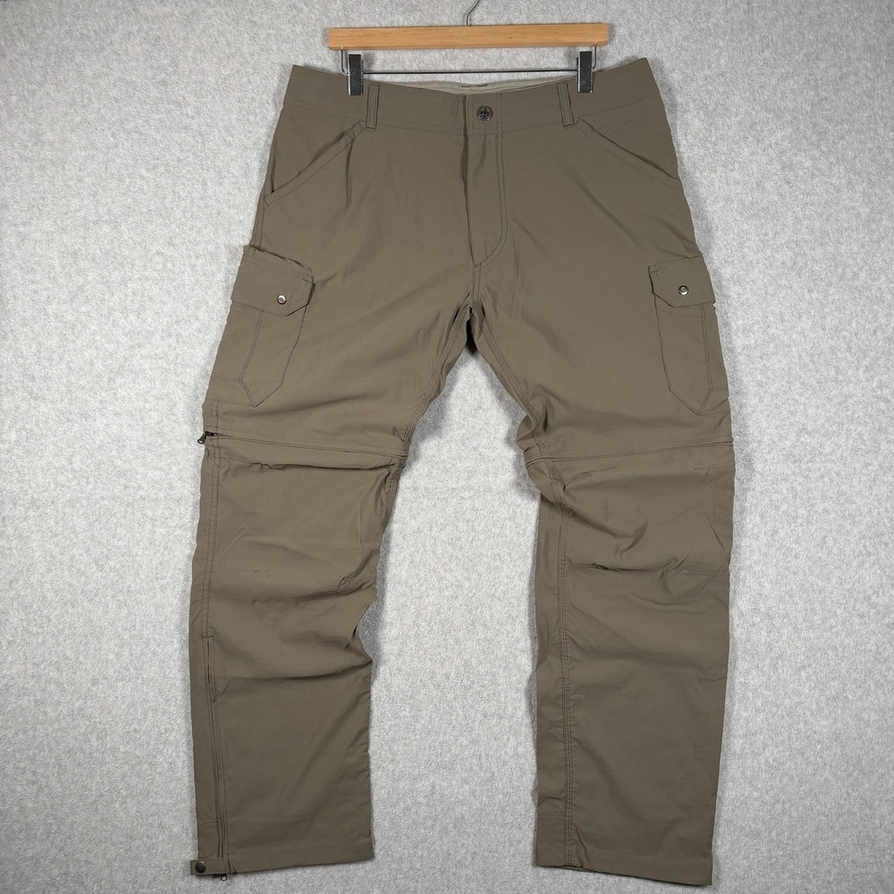 Kuhl Renegade Convertible Stealth Pants Mens 36x32 Khaki Cargo Hiking Gorp NWOT